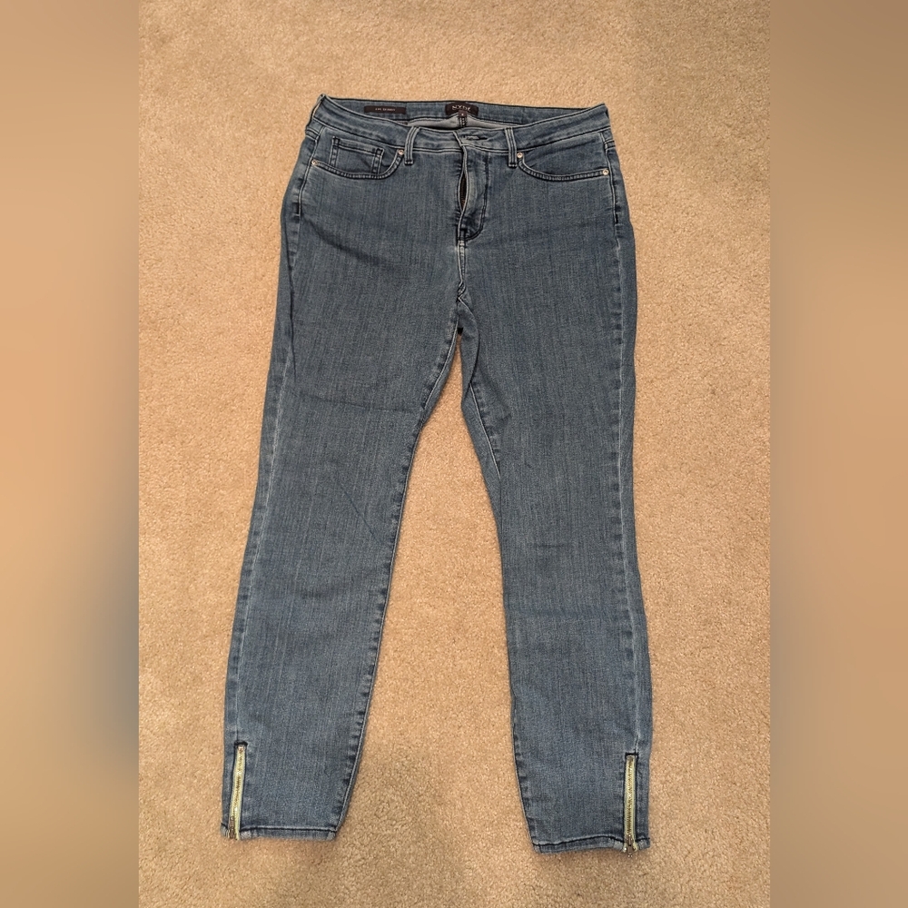 NYDJ Blue Jeans with Neon Zip in the Bottom